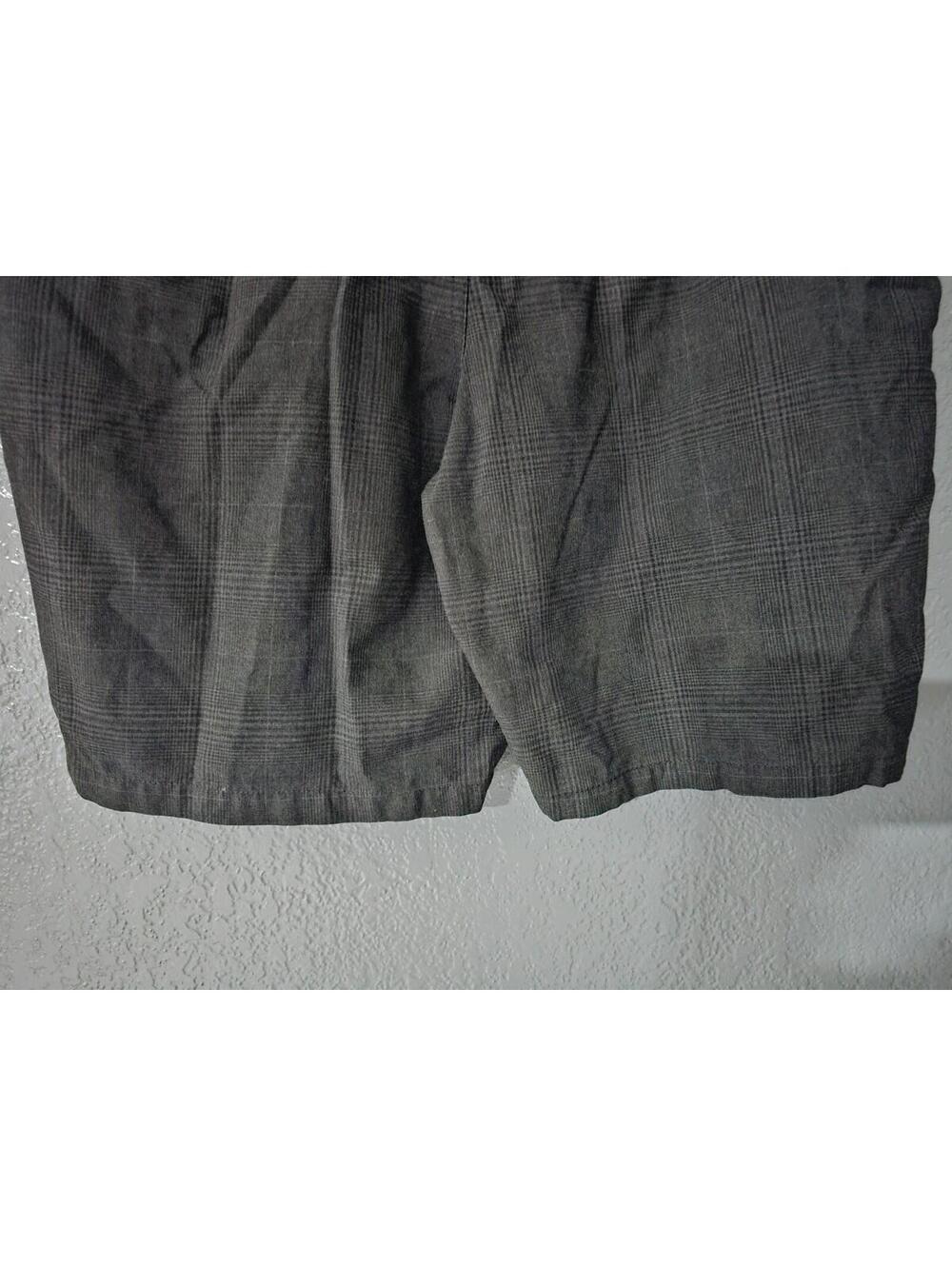 Men's O'Neill Board Shorts Striped Check Size 38 Black & Gray Pockets Flat Front - Picture 6 of 7